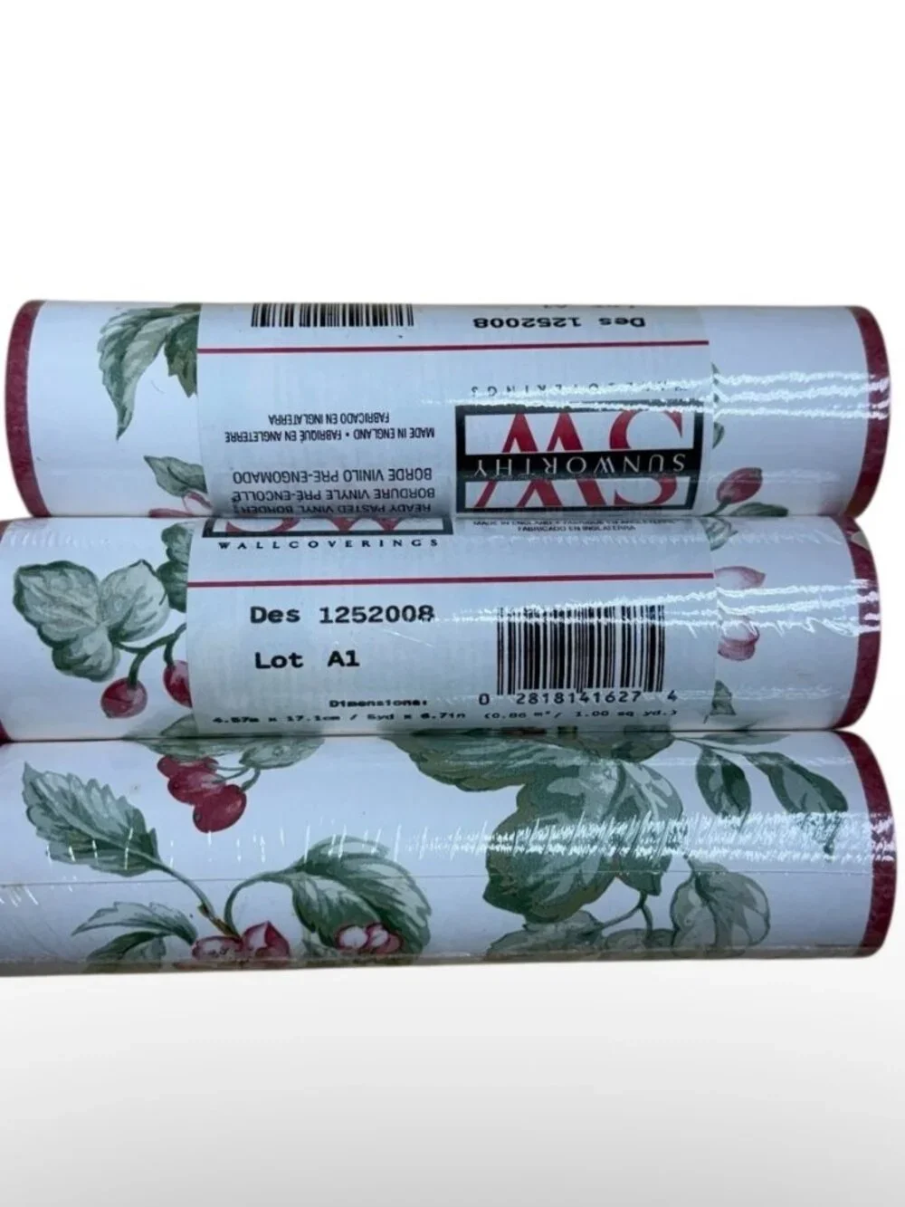 Sunworthy Vintage Wallpaper Border Birds Nest Floral Vines 15 yards 3 Rolls NEW